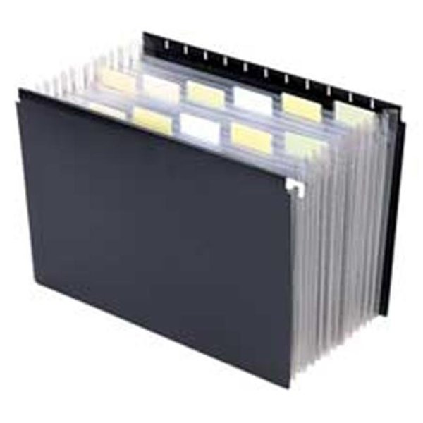 Pen2Paper Hanging Portable Expanding File- 11-.88in.x9-.25in.- Black PE939882